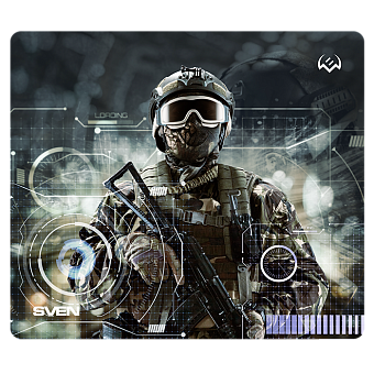Коврик для мыши Sven MP-G01S Soldier (230x200x2мм, ткань, резина)