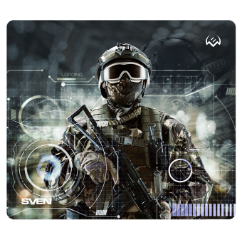 Коврик для мыши Sven MP-G01S Soldier (230x200x2мм, ткань, резина)