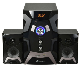 Акустическая система OKLICK OK-441 (2x10W+30W, bluetooth, FM, SD, USB, ПДУ) black