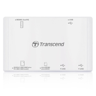 Внешний картридер Transcend TS-RDP7W (480 Мб/с, microSD/SD/SDHC/MS/MMC, 3*USB) White