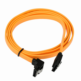 Кабель интерфейсный SATA 100см, Cablexpert, угловой, защелка, желтый