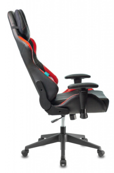 Кресло Zombie VIKING 5 AERO (эко.кожа, мех. качания, крест. пластик, до 120 кг) Черно-красный