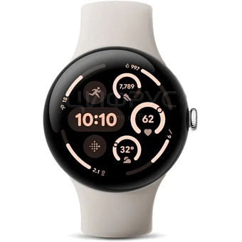 Смарт-часы Pixel Watch 3 41mm Wi-Fi Polished Silver/Porcelain Band