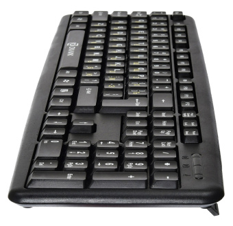 Клавиатура проводная Oklick 130M желтые буквы кириллицы) Black