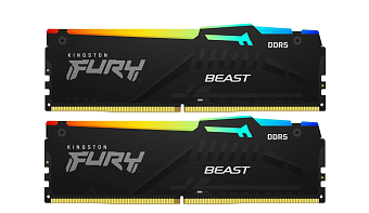 Модуль памяти DDR5 16Gb 6000MHz Kingston Fury Beast Black RGB (Kit of 2)