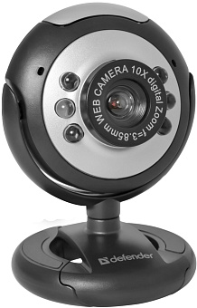 Веб-камера Defender C-110 (CMOS 0.3 Мп, 54 °, 640 x 480, 1.4 м) USB