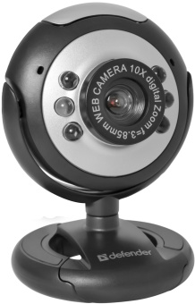Веб-камера Defender C-110 (CMOS 0.3 Мп, 54 °, 640 x 480, 1.4 м) USB