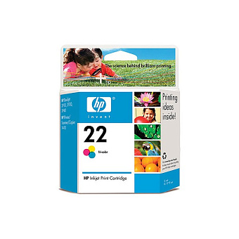 Картридж струйный HP 22 (C9352A) для HP DJ3920/3940/D1360/D2360/F380/4315/4355/1410/1415/1417, многоцветный