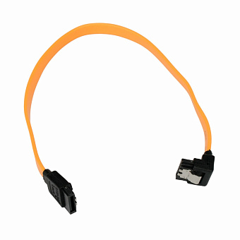 Кабель интерфейсный SATA  30см, Cablexpert, угловой, защелка, желтый