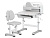 Стол Mealux Ergokids Fresco gray (ш77 х г43-60 х в52-75, стул в комплекте) бело-серый