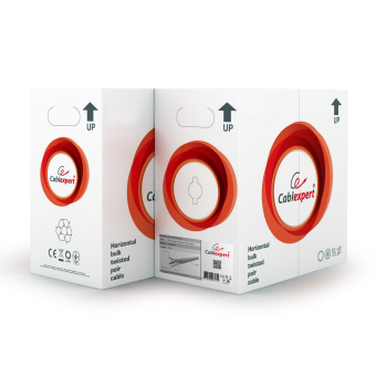 Кабель витая пара внутренний 4 пары UTP кат.5e (100м) медный, Cablexpert PVC