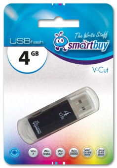 Флешка 4Gb SmartBuy V-Cut Black
