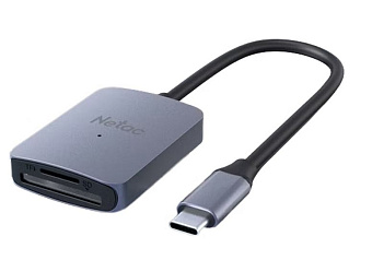 Внешний картридер USB-C Netac NT09WK12-30GR Grey