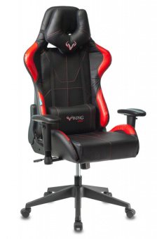 Кресло Zombie VIKING 5 AERO (эко.кожа, мех. качания, крест. пластик, до 120 кг) Черно-красный