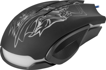 Мышь проводная Defender GM-190L Ghost (3200dpi переключаемая подсветка коврик в комплекте ) USB Black