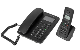 Радиотелефон Alcatel M350 Combo RU (проводной телефон и беспроводная трубка) черный