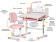 Стол Mealux BD-24 PN pink (ш79 х г39-60 х в53-72, стул и лампа в комплекте) бело-розовый