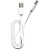 Кабель USB-A < - > USB-C, 1.0м, Maxvi MC-02LF плоский, удлиненный разъем, белый