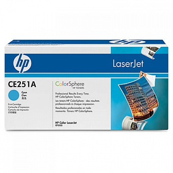 Картридж лазерный HP 504A (CE251A) для HP CP3525/CM3530, 7000 стр. синий
