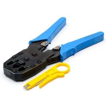 Клещи обжимные Atcom AT8097 - RJ45 (8P8C), RJ12 (6P6C), RJ11 (6P4C) для витой пары и тел.линии