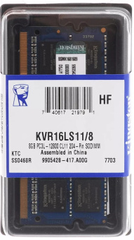 Модуль памяти SODIMM DDR3 8192Mb PC-12800 1600MHz Kingston 1.35v