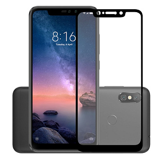 Защитное стекло для смартфона Xiaomi Redmi Note 6 Pro - Gurdini 2.5D черная рамка