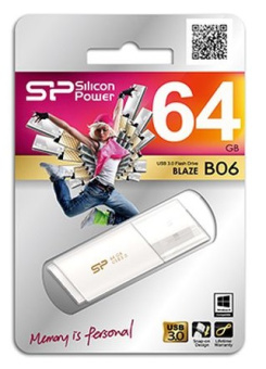 Флешка 64Gb Silicon Power Blaze B06 USB3.0 white
