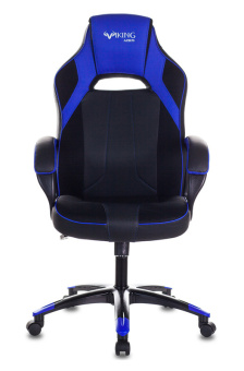 Кресло Zombie VIKING 2 AERO (текстиль/эко.кожа, мех. качания, крест. пластик, до 120 кг) Черно-синий