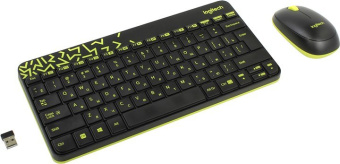 Комплект беспроводной (клавиатура+мышь) Logitech MK240 Wireless Combo Nano USB Black