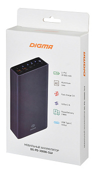 Внешний аккумулятор 30000 mAh_ Digma DG-PD-30000-SLV Power Delivery 18W Silver