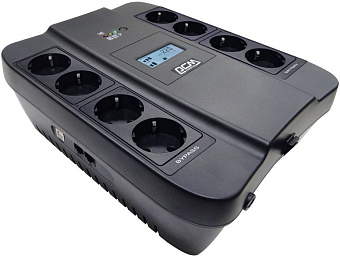 ИБП Powercom Spider  SPD-750U LCD 750ВА (LCD-дисп,8 х Euro розеток: 4 с резервным пит., 4 с фильтрацией)