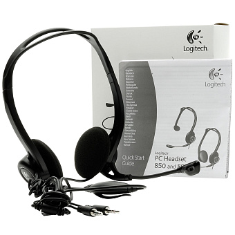 Наушники проводные Logitech PC Headset 860 (накладные полуоткрытые, 20 - 20 000 Гц, 2м) Black