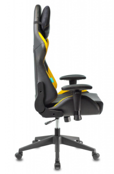 Кресло Zombie VIKING 5 AERO (эко.кожа, мех. качания, крест. пластик, до 120 кг) Черно-желтый