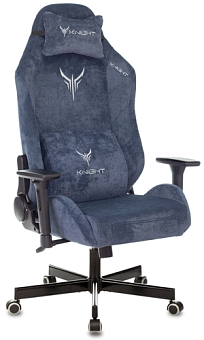 Кресло Knight N1 Fabric (ткань, мех. качания, реклайнер, крест. металл, до 150 кг) Синий