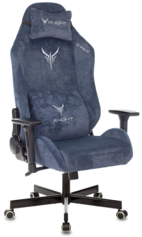 Кресло Knight N1 Fabric (ткань, мех. качания, реклайнер, крест. металл, до 150 кг) Синий