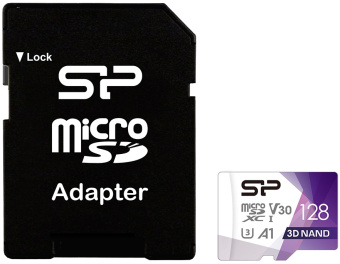 Карта памяти microSD 128Gb Silicon Power Superior Pro A1 UHS-I U3 microSDXC Colorful CLASS 10 + адаптер SD