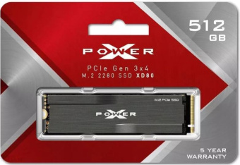 Накопитель SSD M.2 512Gb Silicon Power XD80 (PCI-E 3.0 x4, 3400/3000 Мбайт/сек)
