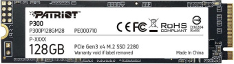 Накопитель SSD M.2 128Gb Patriot P300P128GM28 (PCI-E 3.0 x4, 1600 |600 Мбайт/сек)