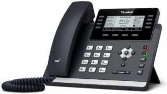 IP-телефон Yealink SIP-T43U, 12 линий, PoE, черный
