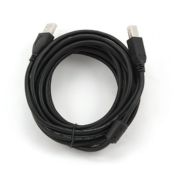 Кабель USB2.0 Am < - > Bm  4.5м, Cablexpert, экран, черный, пакет