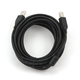 Кабель USB2.0 Am < - > Bm  4.5м, Cablexpert, экран, черный, пакет