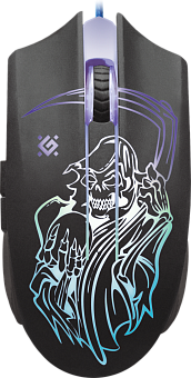 Мышь проводная Defender GM-190L Ghost (3200dpi переключаемая подсветка коврик в комплекте ) USB Black