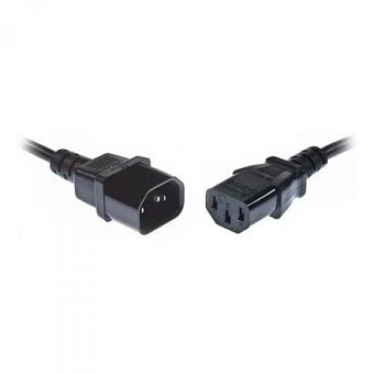 Кабель питания 220V C13 - C14, 3.0м,  6А, черный (удлинительный)