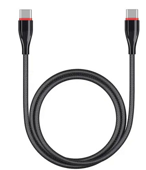 Кабель USB-C < - > USB-C, 1.0м, Deppa Ceramic, черный