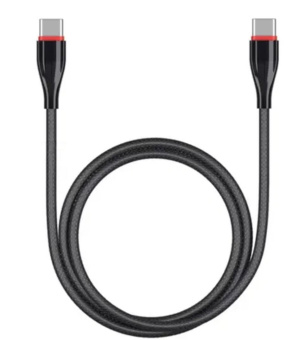 Кабель USB-C < - > USB-C, 1.0м, Deppa Ceramic, черный