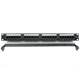 Патч-панель 24 port UTP 5e, RJ45, 19" 1U, Cablexpert NPP-C524CM-001