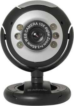 Веб-камера Defender C-110 (CMOS 0.3 Мп, 54 °, 640 x 480, 1.4 м) USB