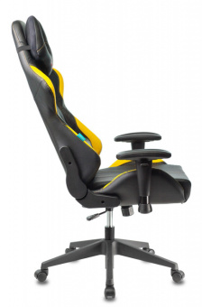Кресло Zombie VIKING 5 AERO (эко.кожа, мех. качания, крест. пластик, до 120 кг) Черно-желтый