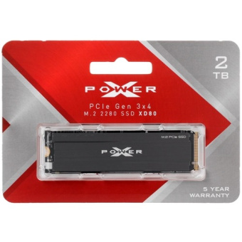 Накопитель SSD M.2 2Tb Silicon Power XD80 (PCI-E 3.0 x4, 3400/1000 Мбайт/сек)
