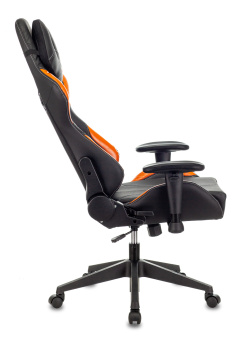 Кресло Zombie VIKING 5 AERO (эко.кожа, мех. качания, крест. пластик, до 120 кг) Черно-оранжевый